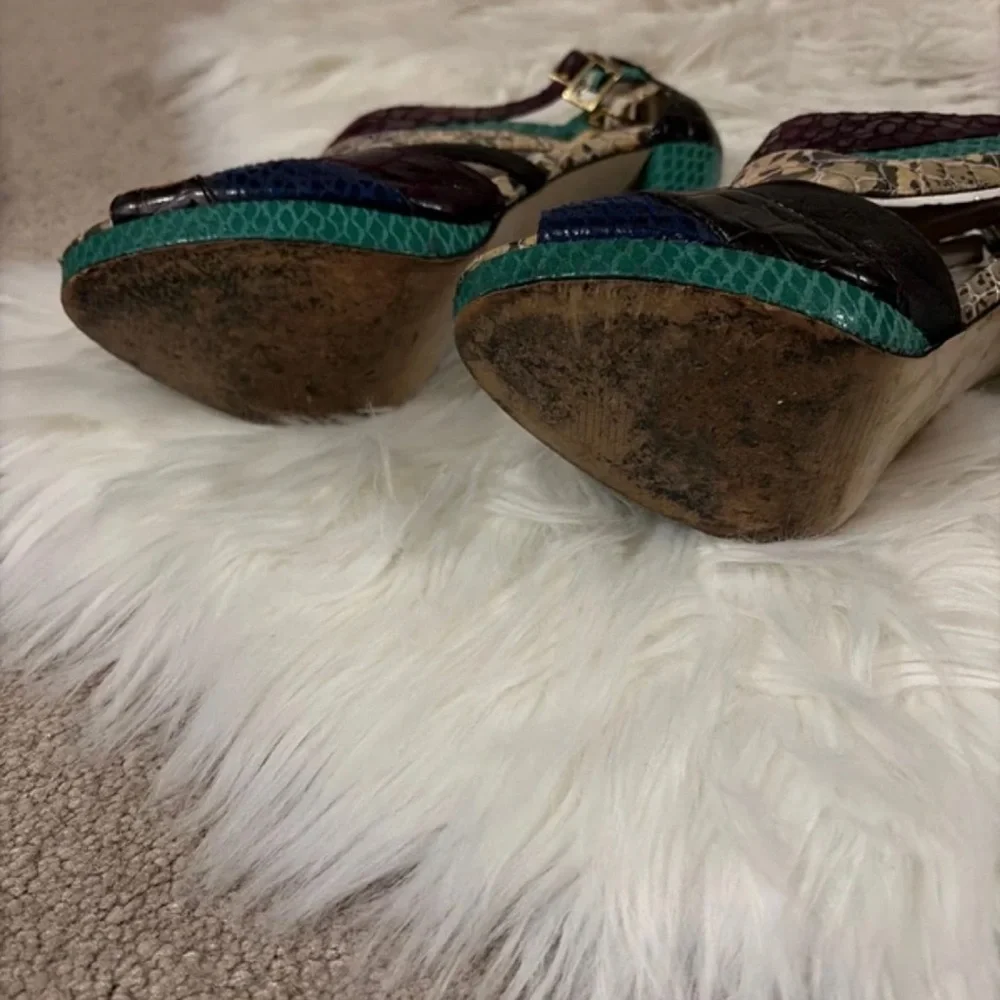 Aldo Multicolor Croc-Embossed Heels - Picture 4 of 5